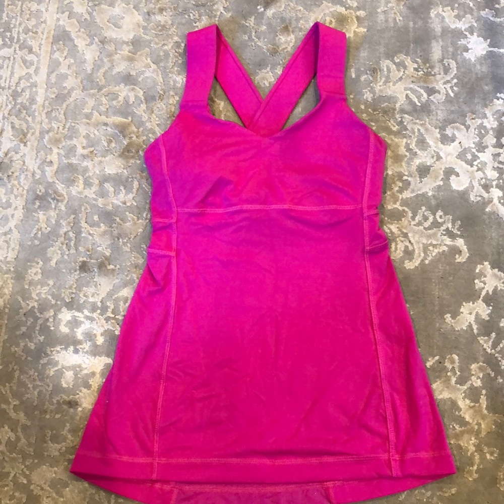 Lulu lemon pink tank top built in bra